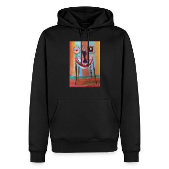 dents de table - Sweat à capuche Premium bio Homme - noir - Devant - Nico (187cm)
