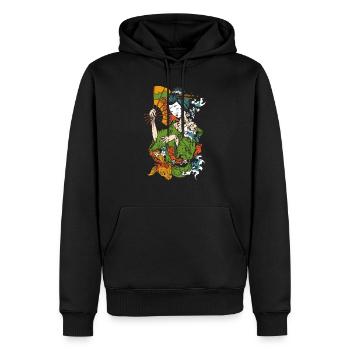 Geisha - Männer Premium Bio Hoodie - Schwarz - Vorne - Nico (187cm)
