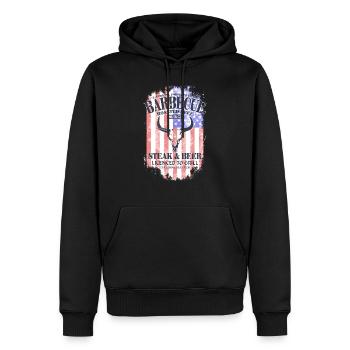 Barbecue - BBQ - USA Buffalo - Men’s Premium Organic Hoodie - black - Front - Nico (187cm)