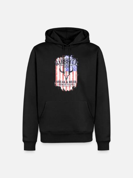 Barbecue - BBQ - USA Buffalo - Men’s Premium Organic Hoodie - black