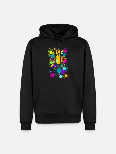 Bunte klekse (b) - Männer Premium Bio Hoodie - Schwarz