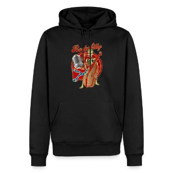 Rockabilly Basse - Sweat à capuche Premium bio Homme - noir - Devant - Nico (187cm)