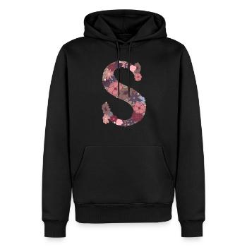 Blumenbuchstabe S - Männer Premium Bio Hoodie - Schwarz - Vorne - Nico (187cm)