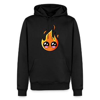 Kawaii Fire - Sweat à capuche Premium bio Homme - noir - Devant - Nico (187cm)