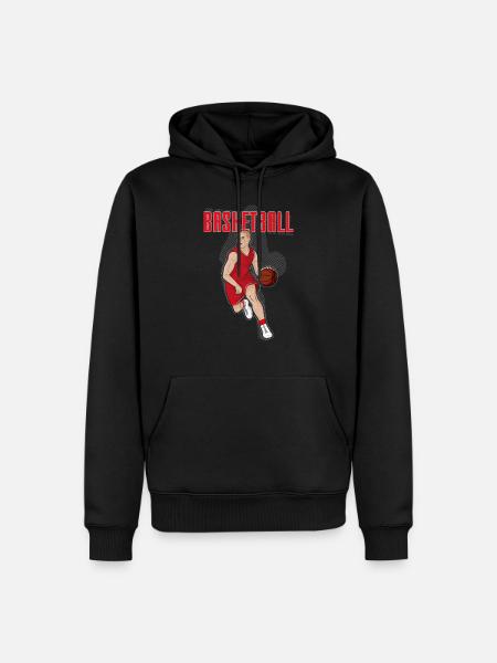 basketball player in red - Men’s Premium Organic Hoodie - black
