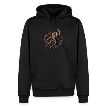 Octopus - Männer Premium Bio Hoodie - Schwarz - Vorne - Nico (187cm)