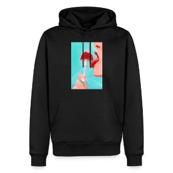 Pilz Pop-Art - Männer Premium Bio Hoodie - Schwarz - Vorne - Nico (187cm)