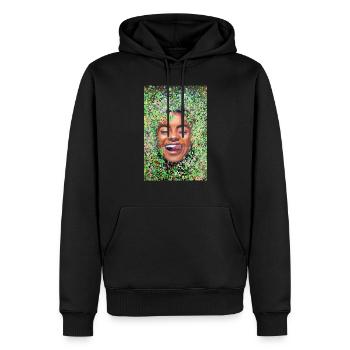 Glückliches Gesicht Frau mit Zunge - Männer Premium Bio Hoodie - Schwarz - Vorne - Nico (187cm)