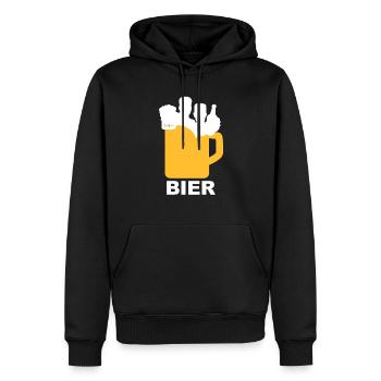 Bier Liga Logo BIER 2 - Männer Premium Bio Hoodie - Schwarz - Vorne - Nico (187cm)