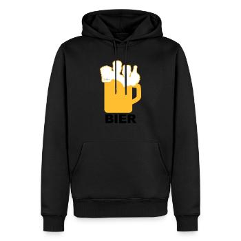 Bier Liga Logo BIER 1 - Männer Premium Bio Hoodie - Schwarz - Vorne - Nico (187cm)