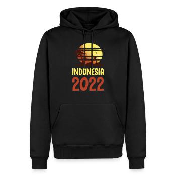 Indonesia 2022 Palm Trees - Men’s Premium Organic Hoodie - black - Front - Nico (187cm)