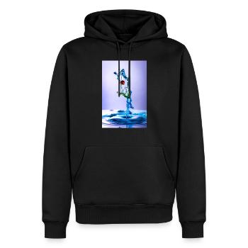 poisson - Sweat à capuche Premium bio Homme - noir - Devant - Nico (187cm)