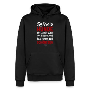So viele Hunde auf der Welt - Lustiger Hundespruch - Männer Premium Bio Hoodie - Schwarz - Vorne - Nico (187cm)
