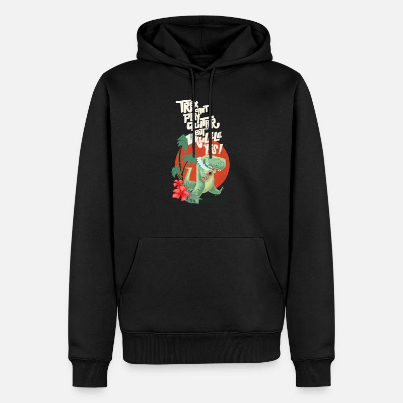 Ukulele trex - Männer Premium Bio Hoodie - Schwarz