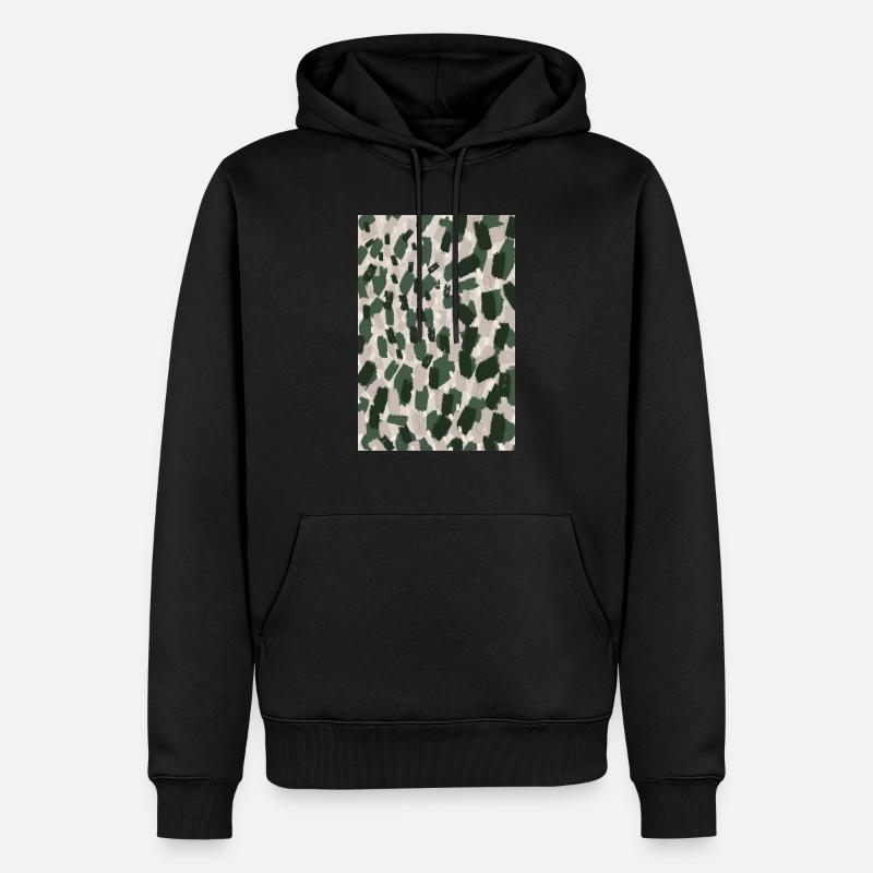 Thick Green Strokes Pattern - Männer Premium Bio Hoodie - Schwarz