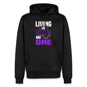leben und tauchen - Männer Premium Bio Hoodie - Schwarz - Vorne - Nico (187cm)