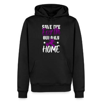 protéger la planète Terre - Sweat à capuche Premium bio Homme - noir - Devant - Nico (187cm)