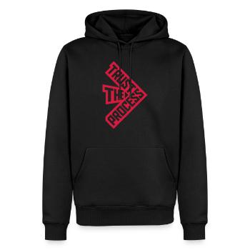 trust the process Zitat - Männer Premium Bio Hoodie - Schwarz - Vorne - Nico (187cm)