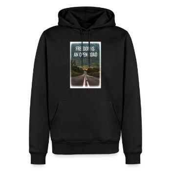 Liberté - Sweat à capuche Premium bio Homme - noir - Devant - Nico (187cm)