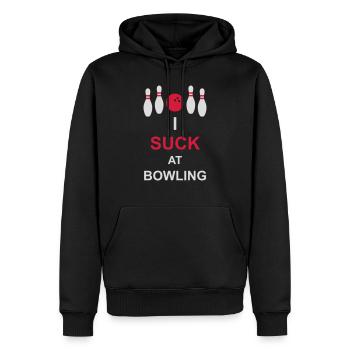Je suis nul au bowling - Sweat à capuche Premium bio Homme - noir - Devant - Nico (187cm)