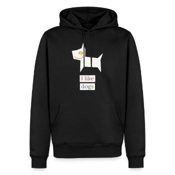 Ich mag Hunde, mein Hund ist super, Hundeliebe, - Männer Premium Bio Hoodie - Schwarz - Vorne - Nico (187cm)
