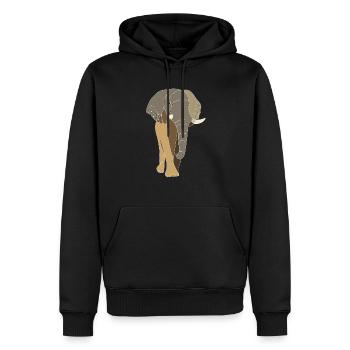 Lineart éléphant, coloré - Sweat à capuche Premium bio Homme - noir - Devant - Nico (187cm)