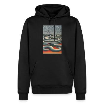 Des serpents dans le ciel - Sweat à capuche Premium bio Homme - noir - Devant - Nico (187cm)