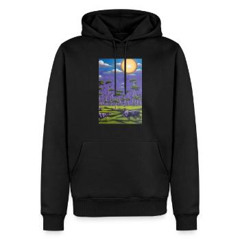 Loup à l’horizon - Sweat à capuche Premium bio Homme - noir - Devant - Nico (187cm)