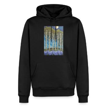 Les loups sur l’avenue - Sweat à capuche Premium bio Homme - noir - Devant - Nico (187cm)