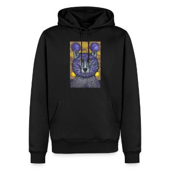 Loup avec lune - Sweat à capuche Premium bio Homme - noir - Devant - Nico (187cm)