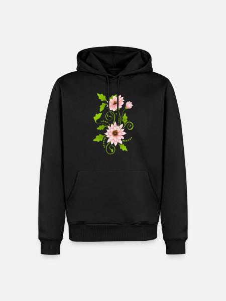 Blumen - Männer Premium Bio Hoodie - Schwarz