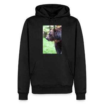 Ours brun européen (Braunbär) Ursus arctos - Sweat à capuche Premium bio Homme - noir - Devant - Nico (187cm)