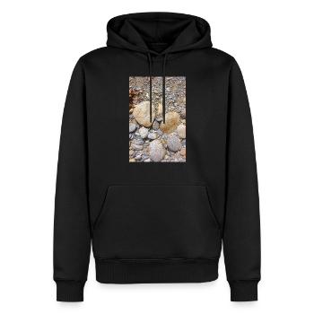 galets de plage - Sweat à capuche Premium bio Homme - noir - Devant - Nico (187cm)