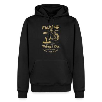 La pêche n’est pas seulement un passe-temps La pêche de la fête des pères - Sweat à capuche Premium bio Homme - noir - Devant - Nico (187cm)