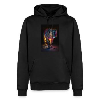 Leopard - Men’s Premium Organic Hoodie - black - Front - Nico (187cm)