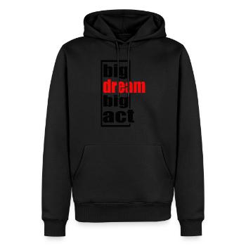 big bream big act - Sweat à capuche Premium bio Homme - noir - Devant - Nico (187cm)