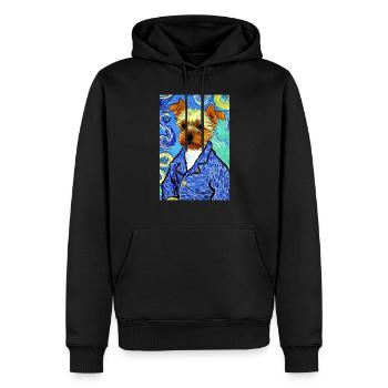 Yorkshire Terrier Van Gogh Stil | Terrier Liebhaber - Männer Premium Bio Hoodie - Schwarz - Vorne - Nico (187cm)