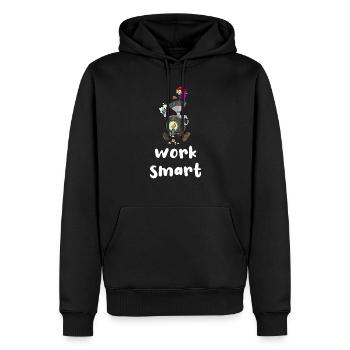 Travaillez intelligemment - Sweat à capuche Premium bio Homme - noir - Devant - Nico (187cm)