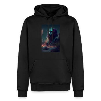 Sphinx d’un pharaon extraterrestre de l’Égypte ancienne - Sweat à capuche Premium bio Homme - noir - Devant - Nico (187cm)