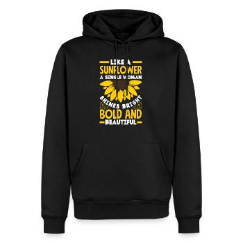 Like A Sunflower A Single Women Shines Bright - Männer Premium Bio Hoodie - Schwarz - Vorne - Nico (187cm)