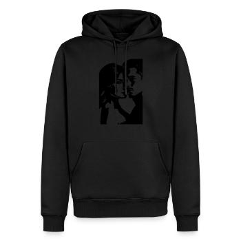 LIEBHABER II - Männer Premium Bio Hoodie - Schwarz - Vorne - Nico (187cm)