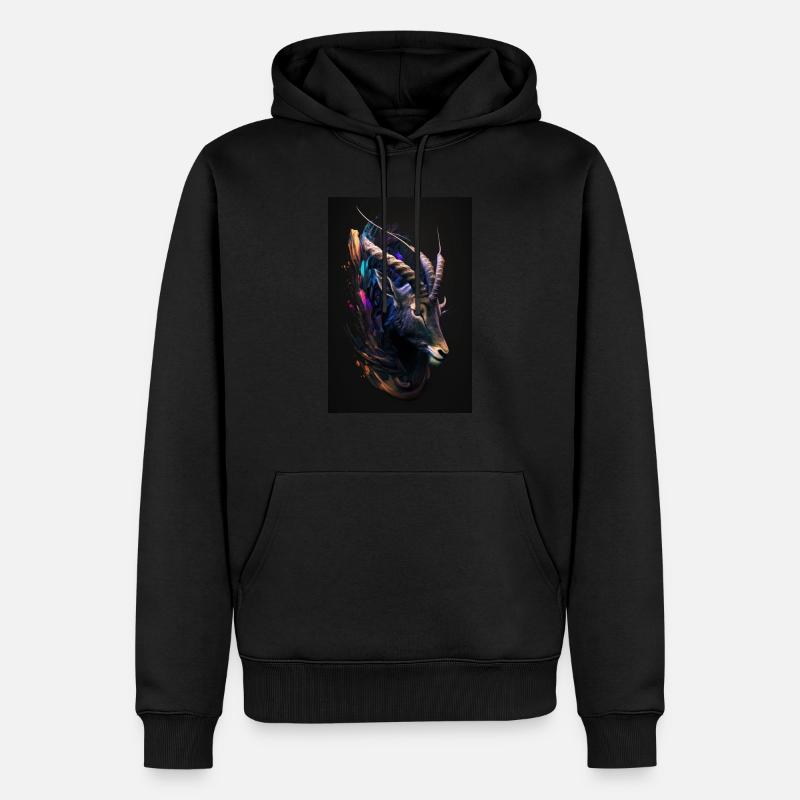 neon steinbock - Männer Premium Bio Hoodie - Schwarz