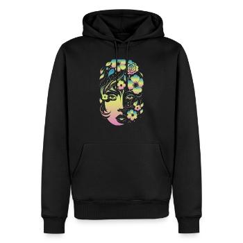 flower woman color - Sweat à capuche Premium bio Homme - noir - Devant - Nico (187cm)