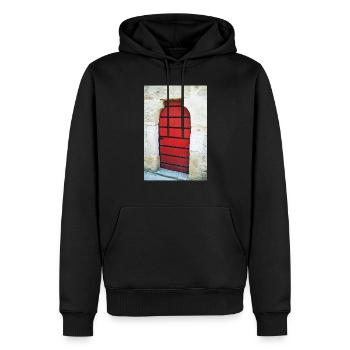 Mittelalterliche rote Tür - Männer Premium Bio Hoodie - Schwarz - Vorne - Nico (187cm)