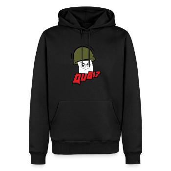 Mr Ronchon QUOI - Sweat à capuche Premium bio Homme - noir - Devant - Nico (187cm)