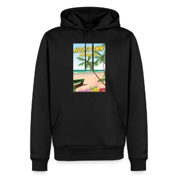 Holetown Barbade - Sweat à capuche Premium bio Homme - noir - Devant - Nico (187cm)