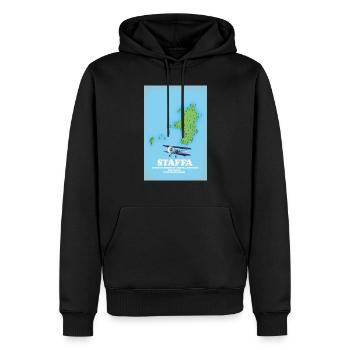 Staffa Scotland map - Men’s Premium Organic Hoodie - black - Front - Nico (187cm)