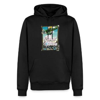 Great Lakes By Air Vintage-Reiseplakat - Männer Premium Bio Hoodie - Schwarz - Vorne - Nico (187cm)