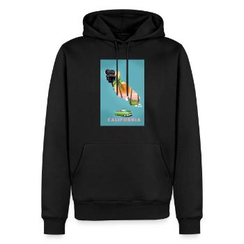 Reisekarte California Movies - Männer Premium Bio Hoodie - Schwarz - Vorne - Nico (187cm)
