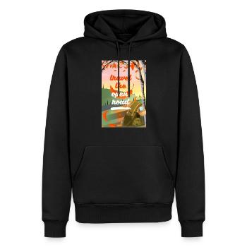 Reisen Sie auf offener Straße - Männer Premium Bio Hoodie - Schwarz - Vorne - Nico (187cm)